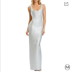 Silver Herve Leger Bandage Gown